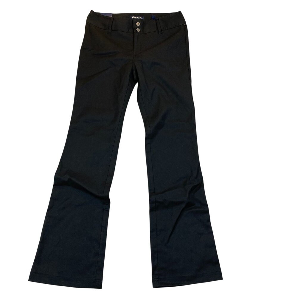 Aeropostale Women's Pants 5/6 Stretch Low Rise Black Classic American Fit